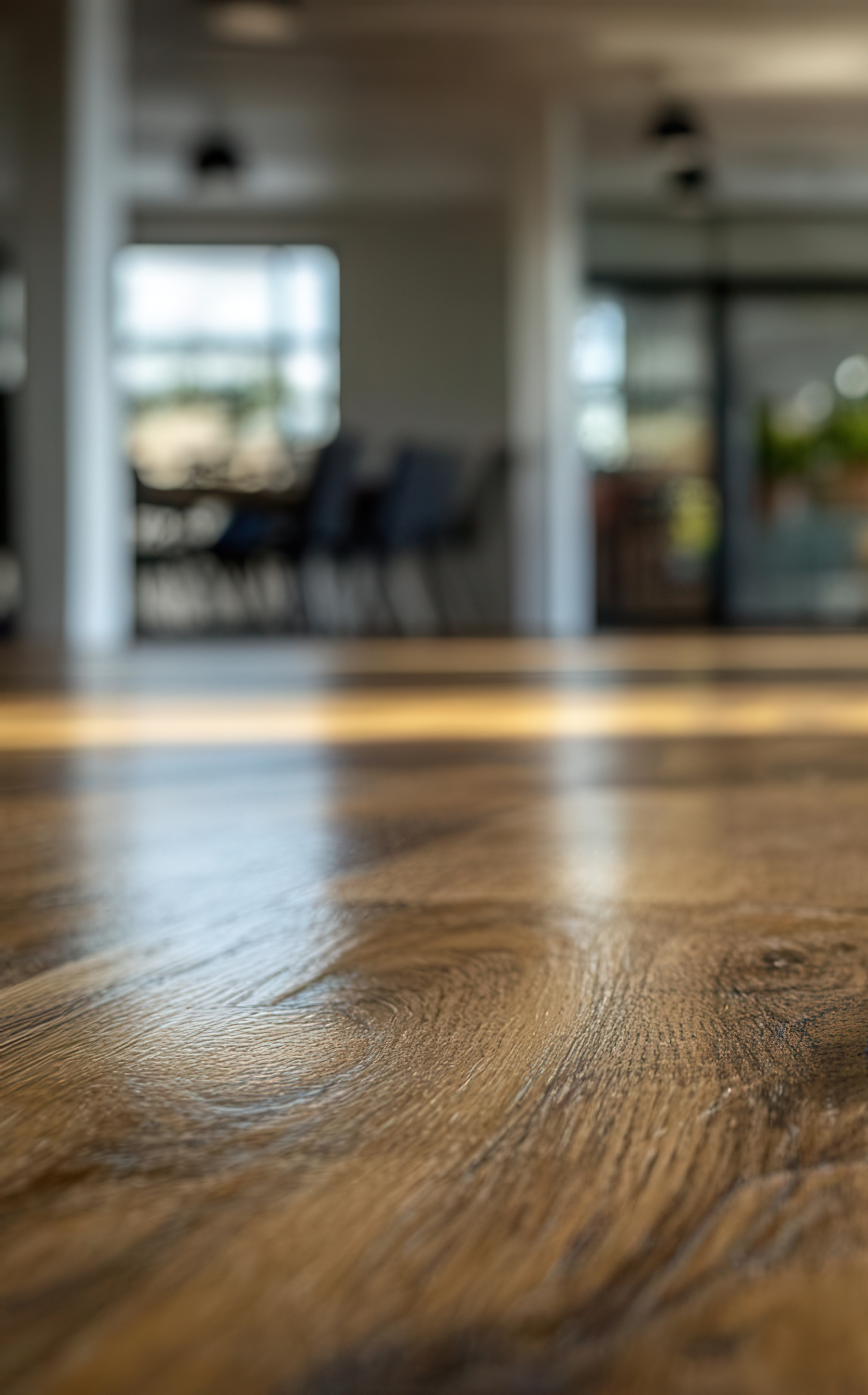 Shiny clean floor in commercial space