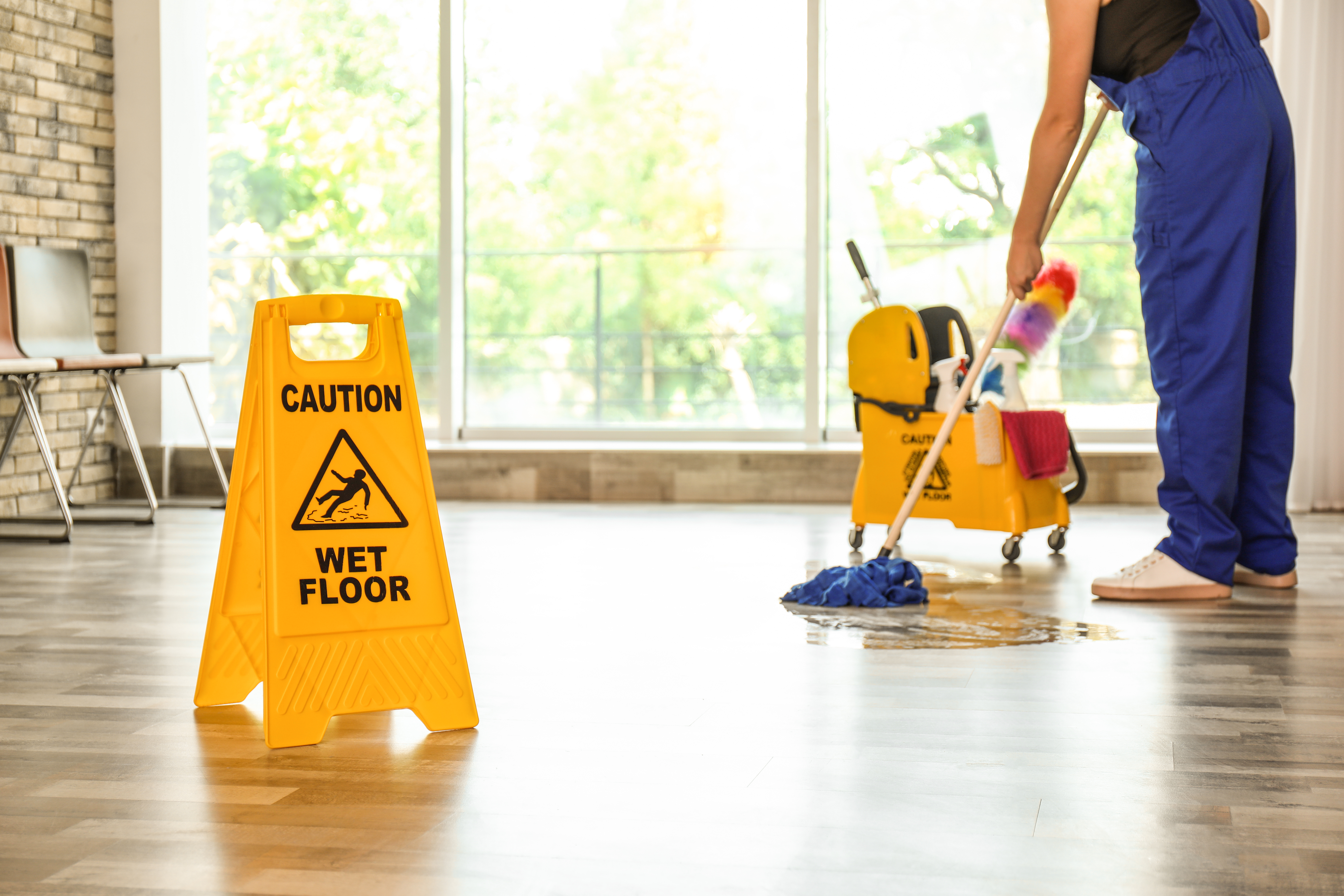 Spotless clean floor in a modern workspace